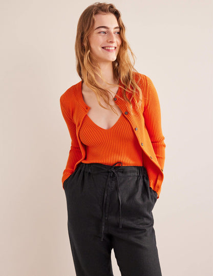 Ribbed Vest Top-Kumquat-4
