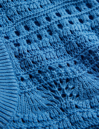 Cropped Fringe Crochet Tank-Porcelain Blue-6