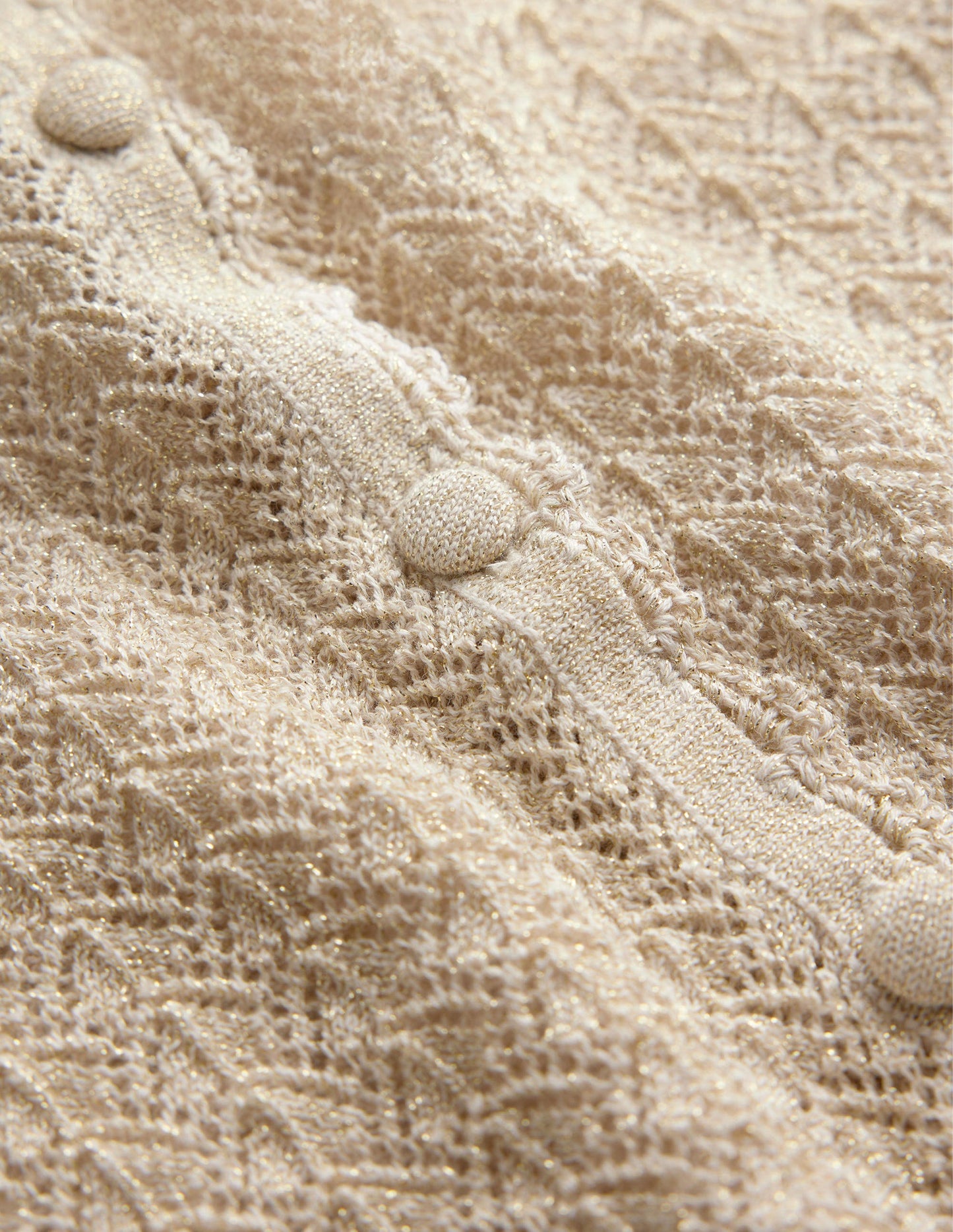 Cropped Short Sleeve Cardigan-Gold Sparkle