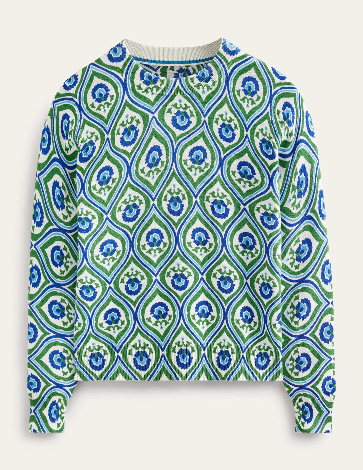 Printed High Neck Jumper-Rolling Hills, Geo Cascade - Image 5