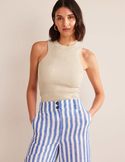 Ribbed Racer Vest-Chinchilla Melange