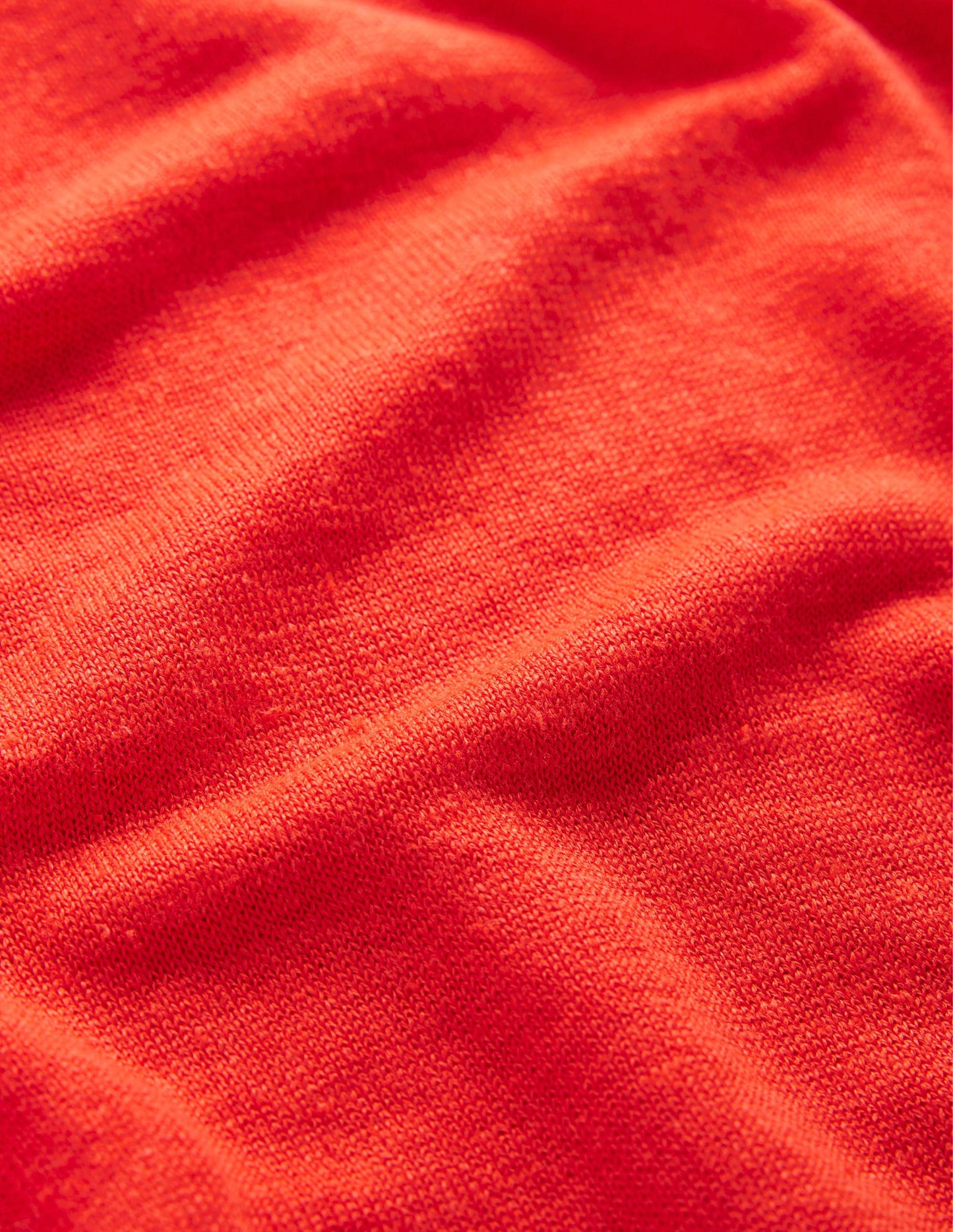 Drop-Shoulder Linen T-Shirt-Blood Orange