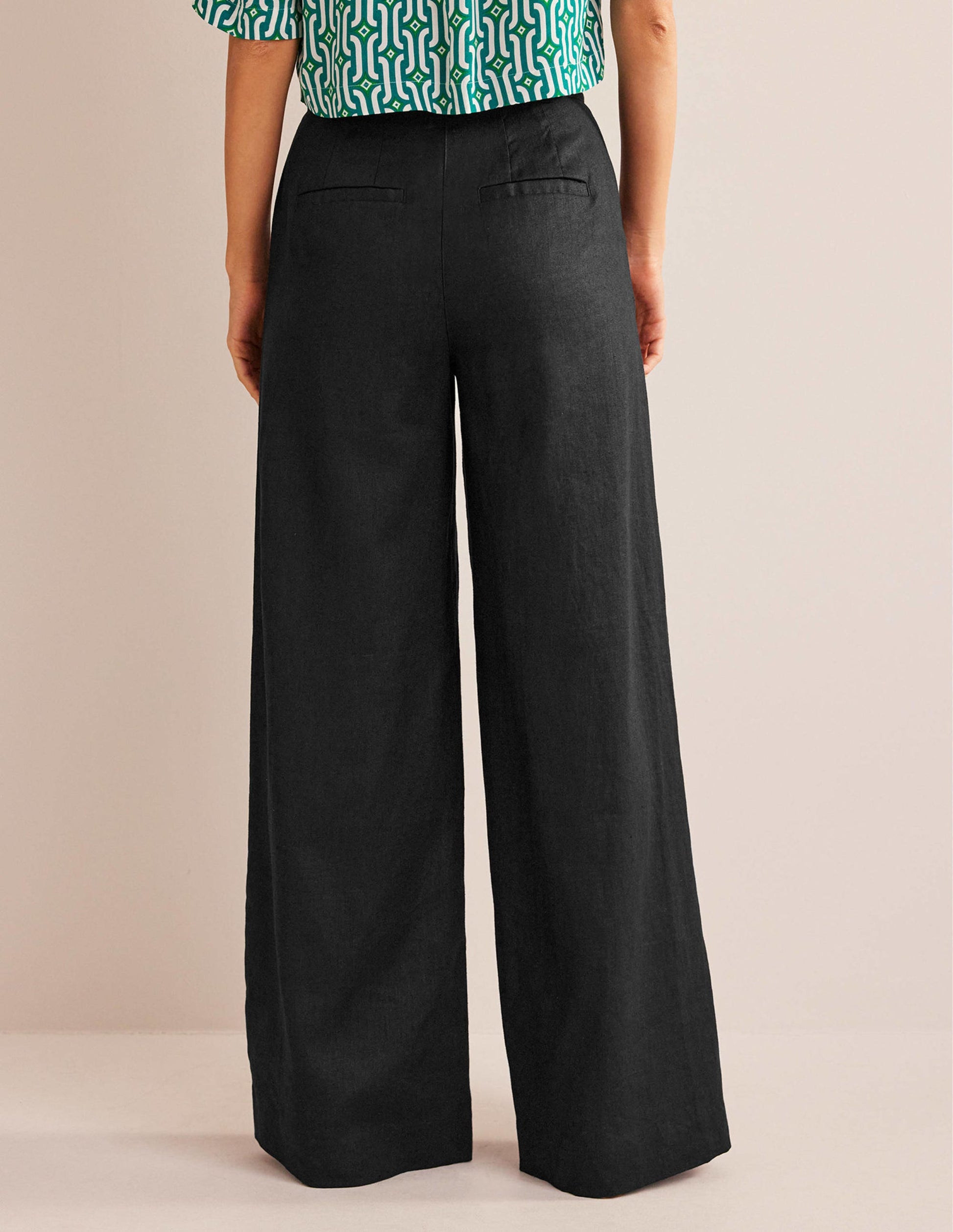 Highbury Linen Trousers-Black-3