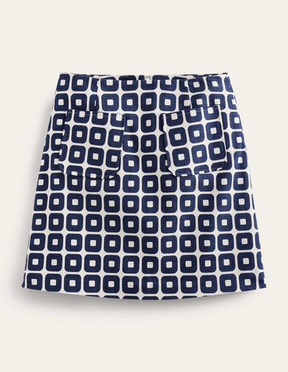 Textured A-Line Mini-French Navy and Ivory, Cube-6