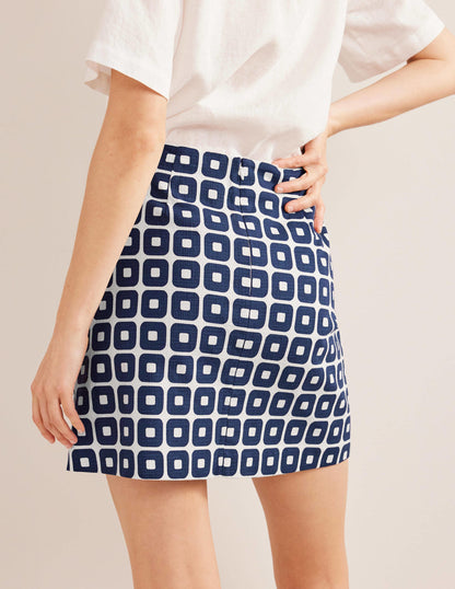Textured A-Line Mini-French Navy and Ivory, Cube-3