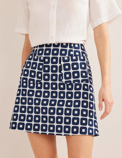 Textured A-Line Mini-French Navy and Ivory, Cube-4