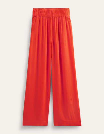 Crinkle Wide Leg Trousers-Firework-7