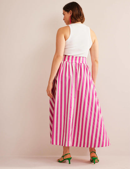 Full Printed Maxi Skirt-Pink Stripe-6