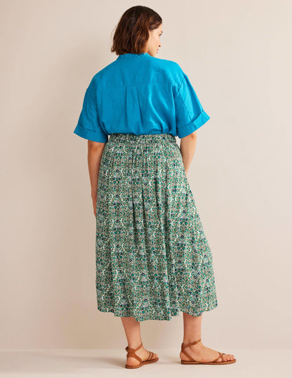 Crinkle Midi Skirt-River Reed, Vine Terrace-6