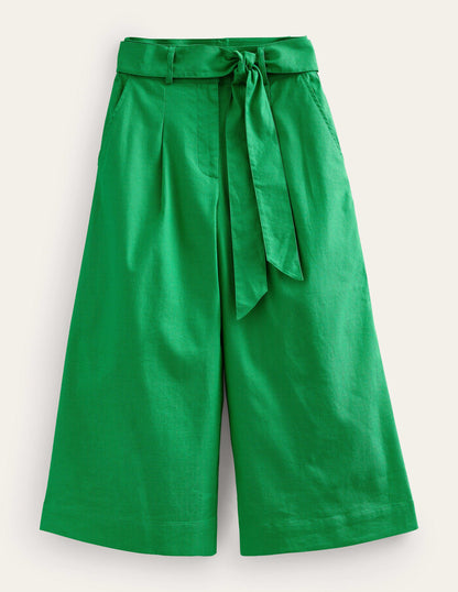 Cropped Wide-Leg Trousers-Rich Emerald-5
