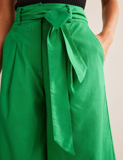 Cropped Wide-Leg Trousers-Rich Emerald-2