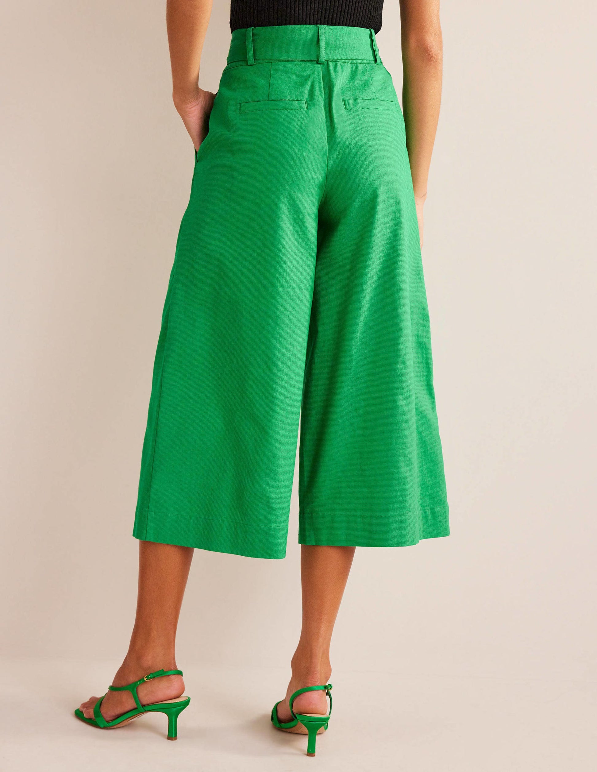Cropped Wide-Leg Trousers-Rich Emerald-3