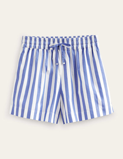 Cotton Pull-on Shorts-Blue Stripe-6