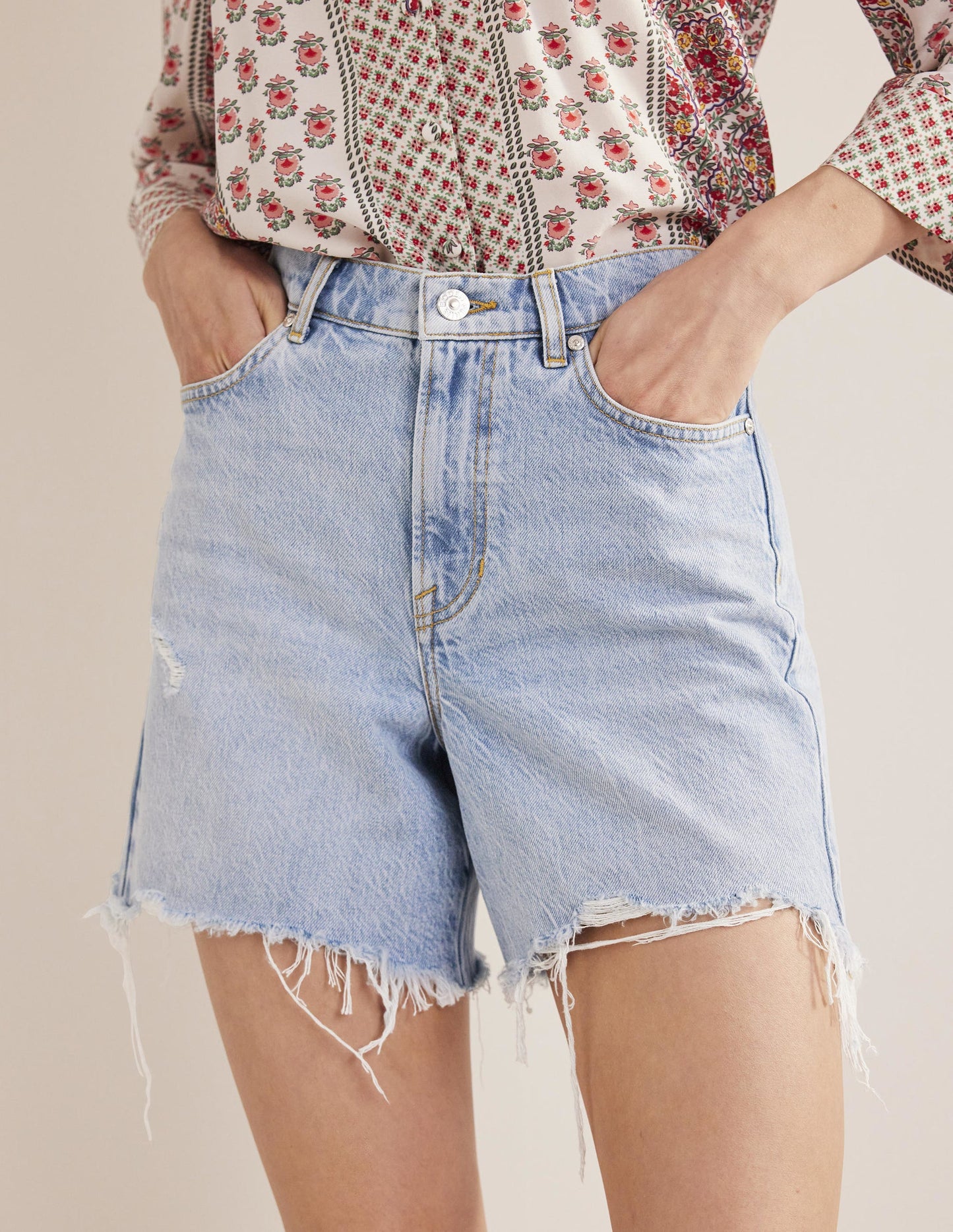 Bermuda Denim Shorts-Light Vintage