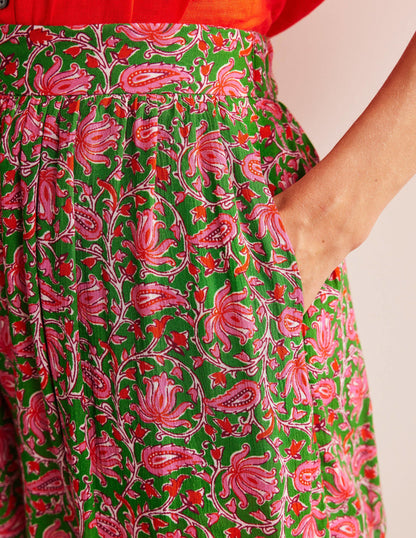 Crinkle Shorts-Lime, Botanic Vine-2