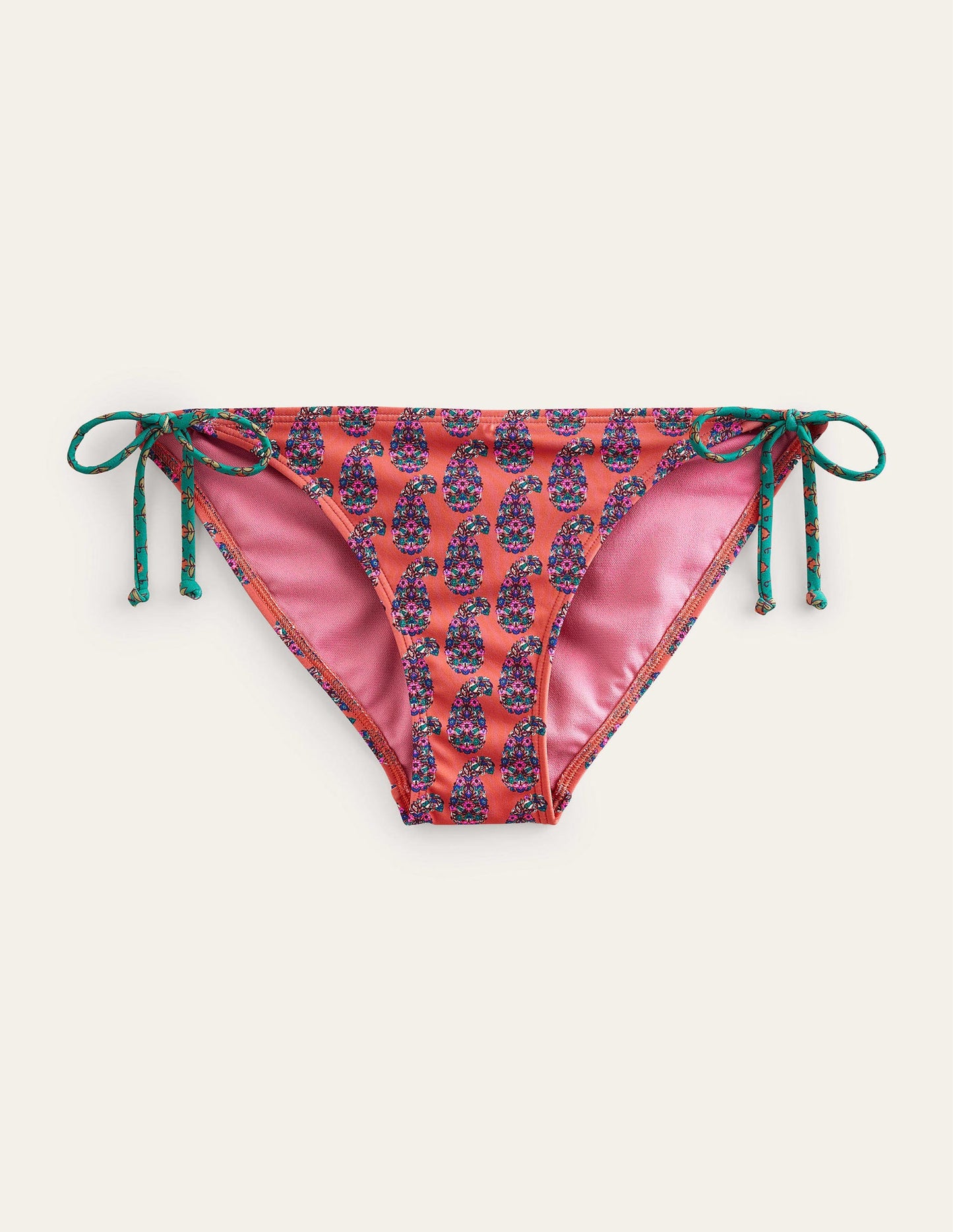 Symi String Bikini Bottoms-Persimmon Orange Paisley