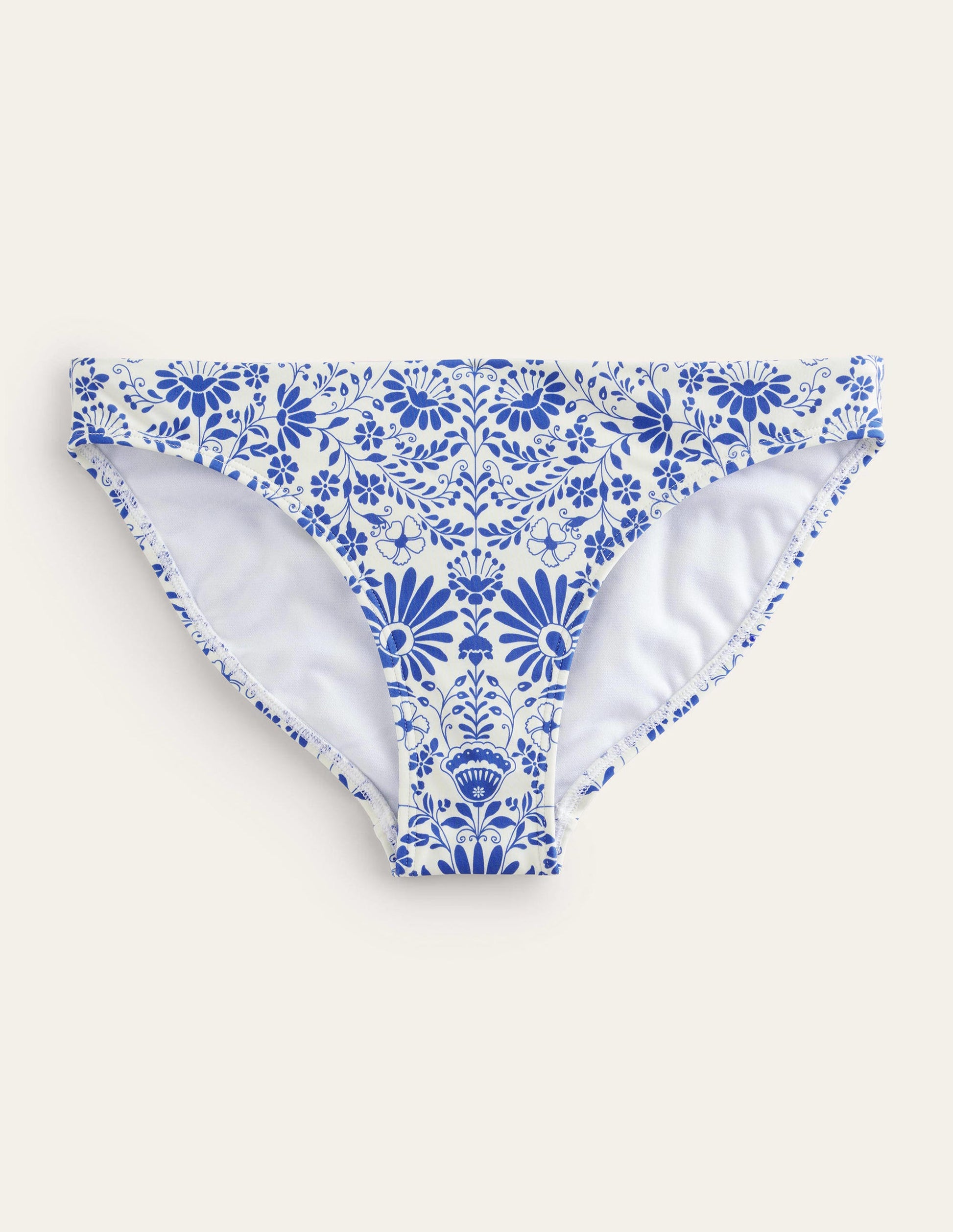 Classic Bikini Bottoms-Ivory, Lake Blue Gardenia-5