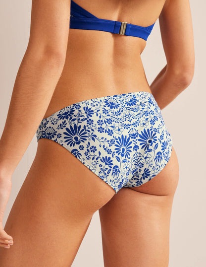 Classic Bikini Bottoms-Ivory, Lake Blue Gardenia-3