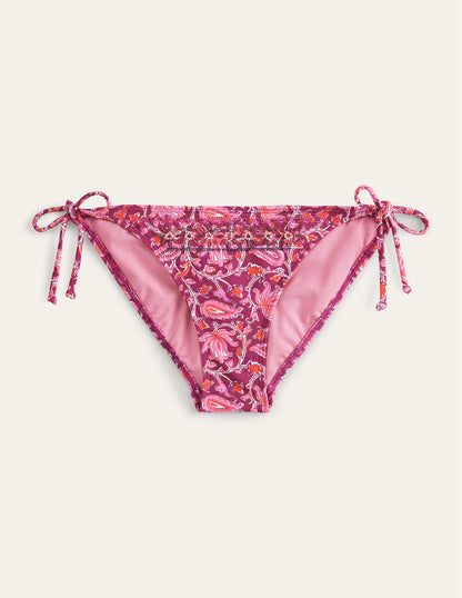 Bead Embellished Bikini Bottom-Raspberry Pink, Botanic Vine-6
