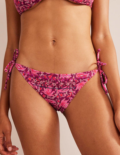 Bead Embellished Bikini Bottom-Raspberry Pink, Botanic Vine-4