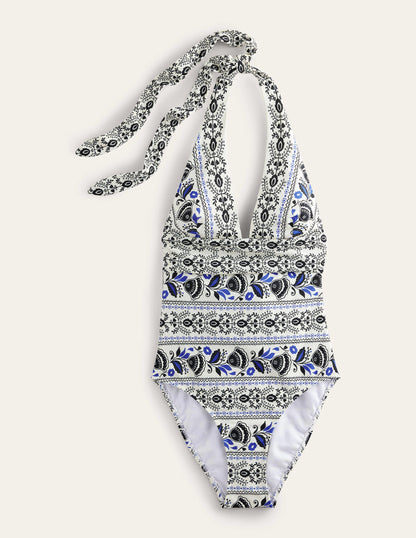 Bow Detail Halter Swimsuit-Ivory, Milos Bloom-5