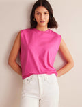 Perfect Cotton Sleeveless Top-Fuchsia Fedora