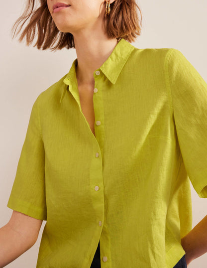 Short Sleeve Linen Shirt-Citrus-2