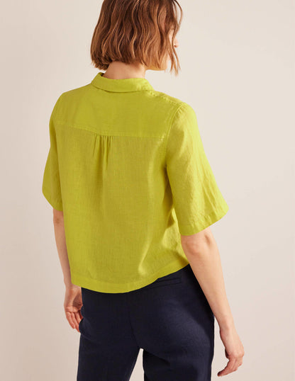 Short Sleeve Linen Shirt-Citrus-3