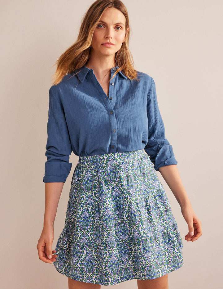 Cotton Texture Shirt-True Navy