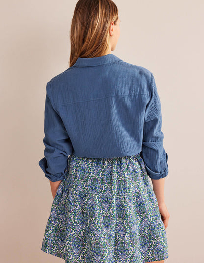 Cotton Texture Shirt-True Navy-3