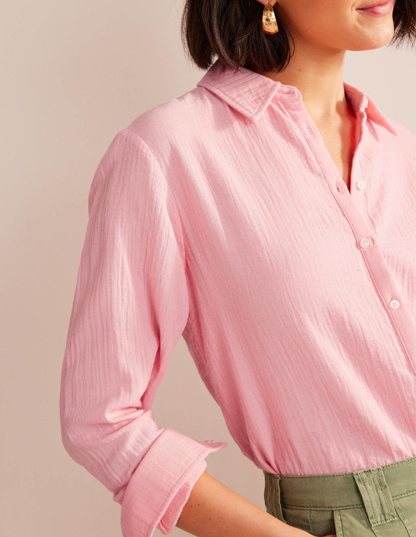 Cotton Texture Shirt-Dahlia Pink