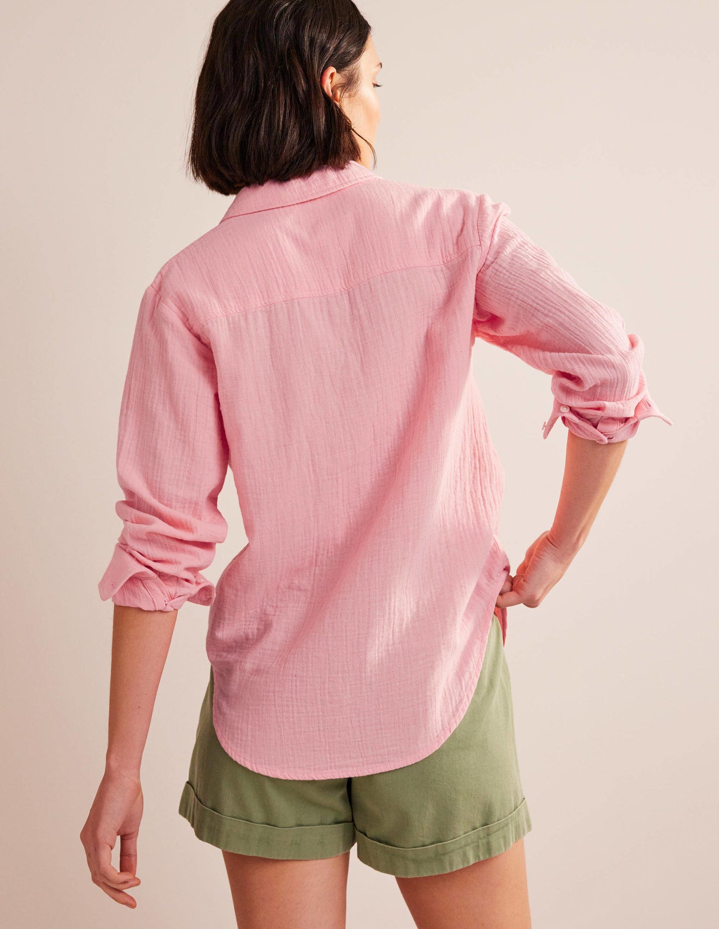 Cotton Texture Shirt-Dahlia Pink