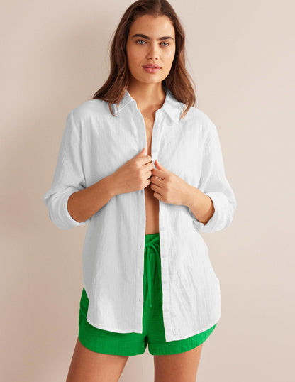 Cotton Texture Shirt-White-4