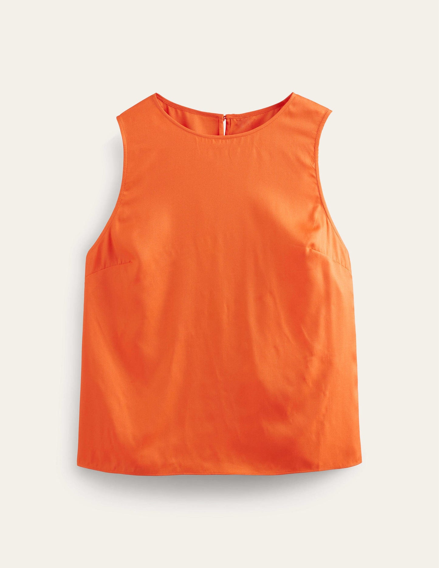 Silk Blend Shell Top-Vermillion Red