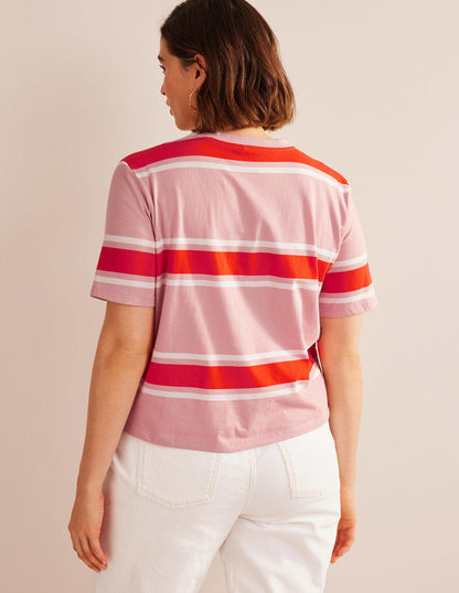 Boxy Stripe T-Shirt-Soft Pink/Orange Stripe-6