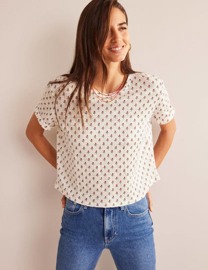 Printed Linen T-shirt-Ivory, Tulip Blush-4