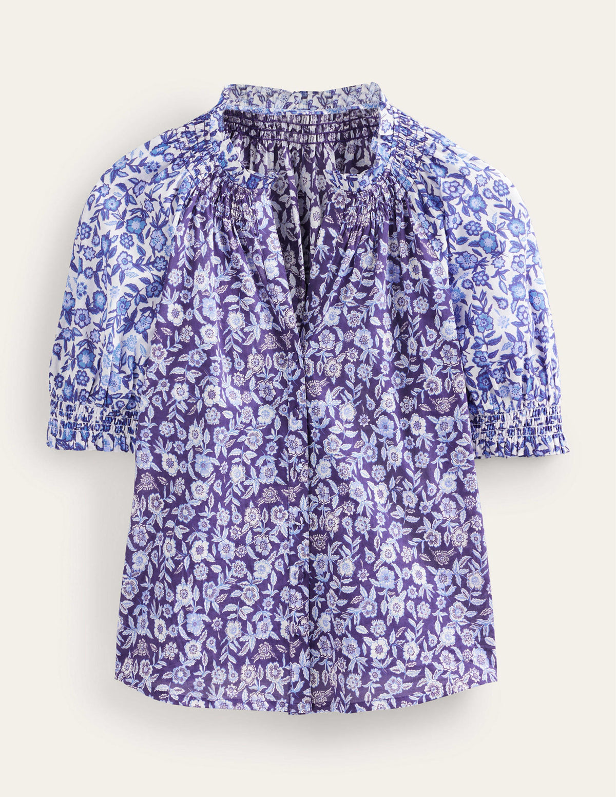 Isla Remix Top-Porcelain Blue, Pansy Bloom - Image 5