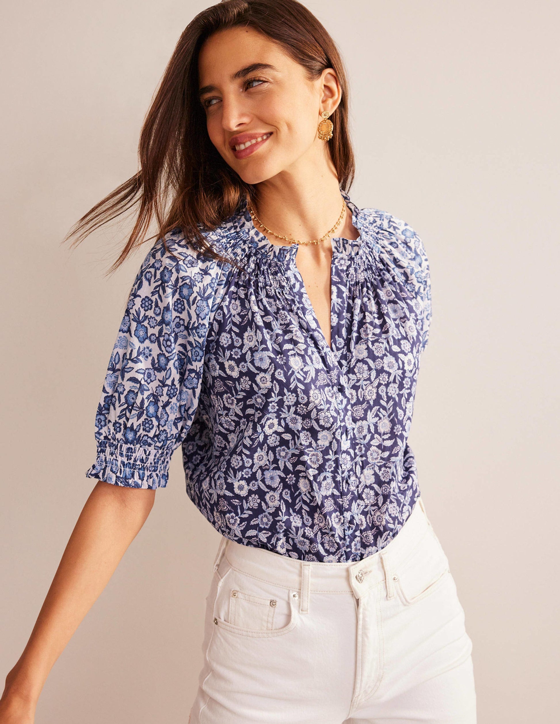 Isla Remix Top-Porcelain Blue, Pansy Bloom-1