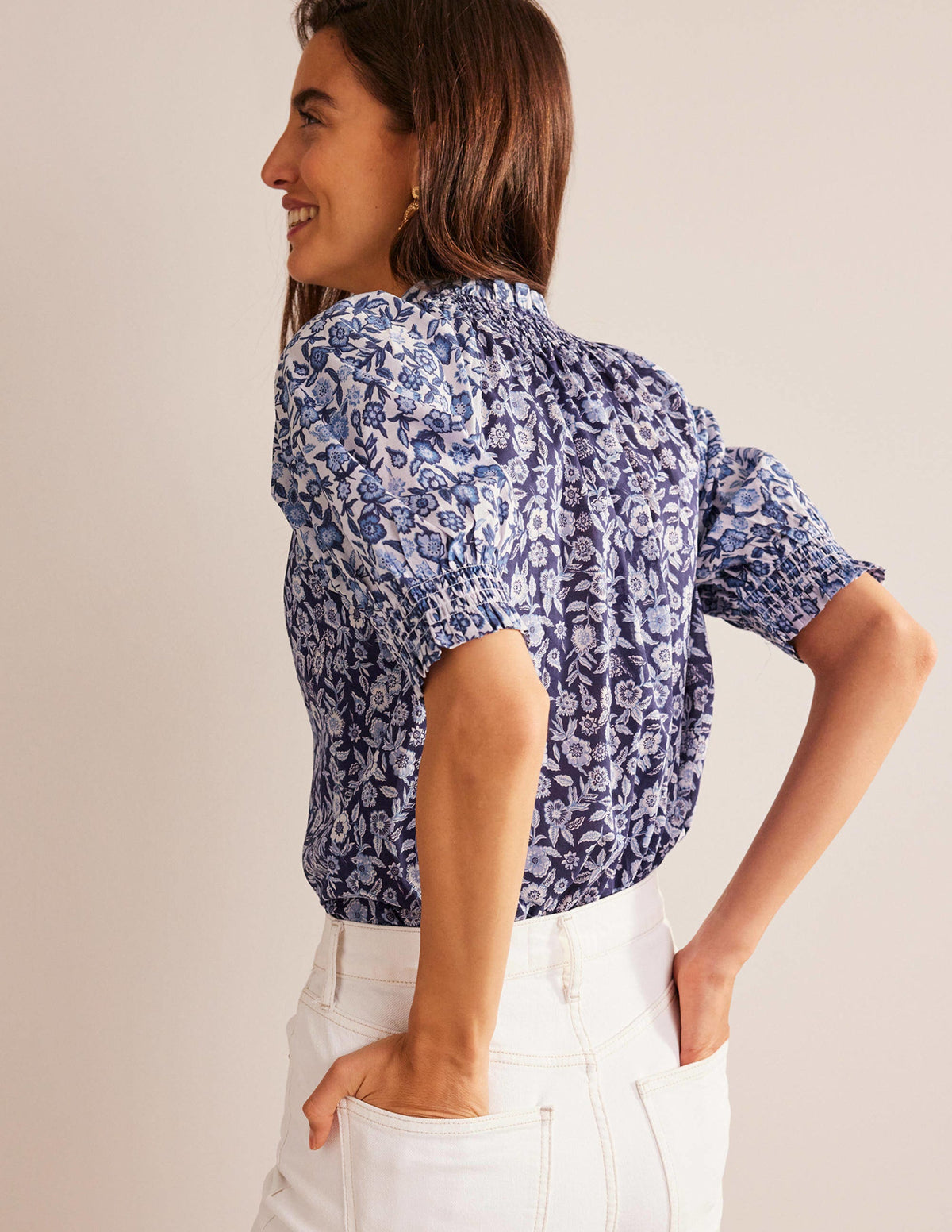 Isla Remix Top-Porcelain Blue, Pansy Bloom - Image 3