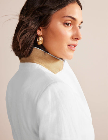 The Cambridge Linen Blazer-White-6