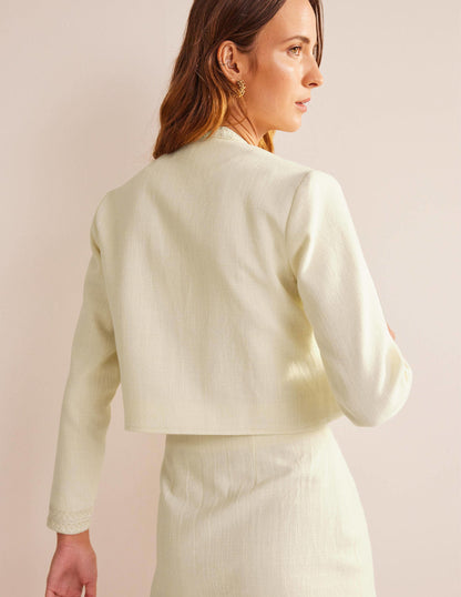 Cropped Cotton Jacket-Ivory-3