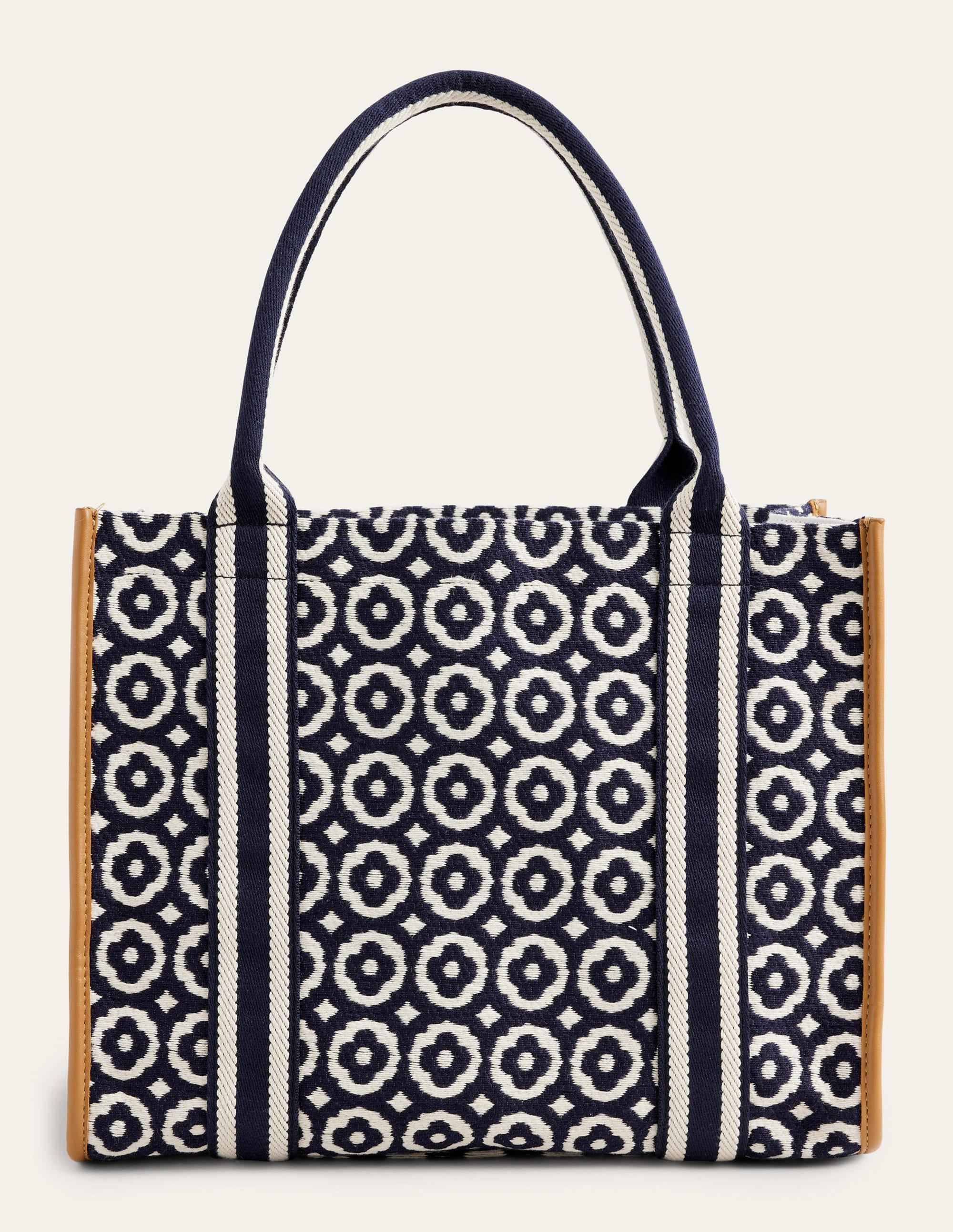 Tilda Canvas Tote Bag-Navy, Geo - Image 1