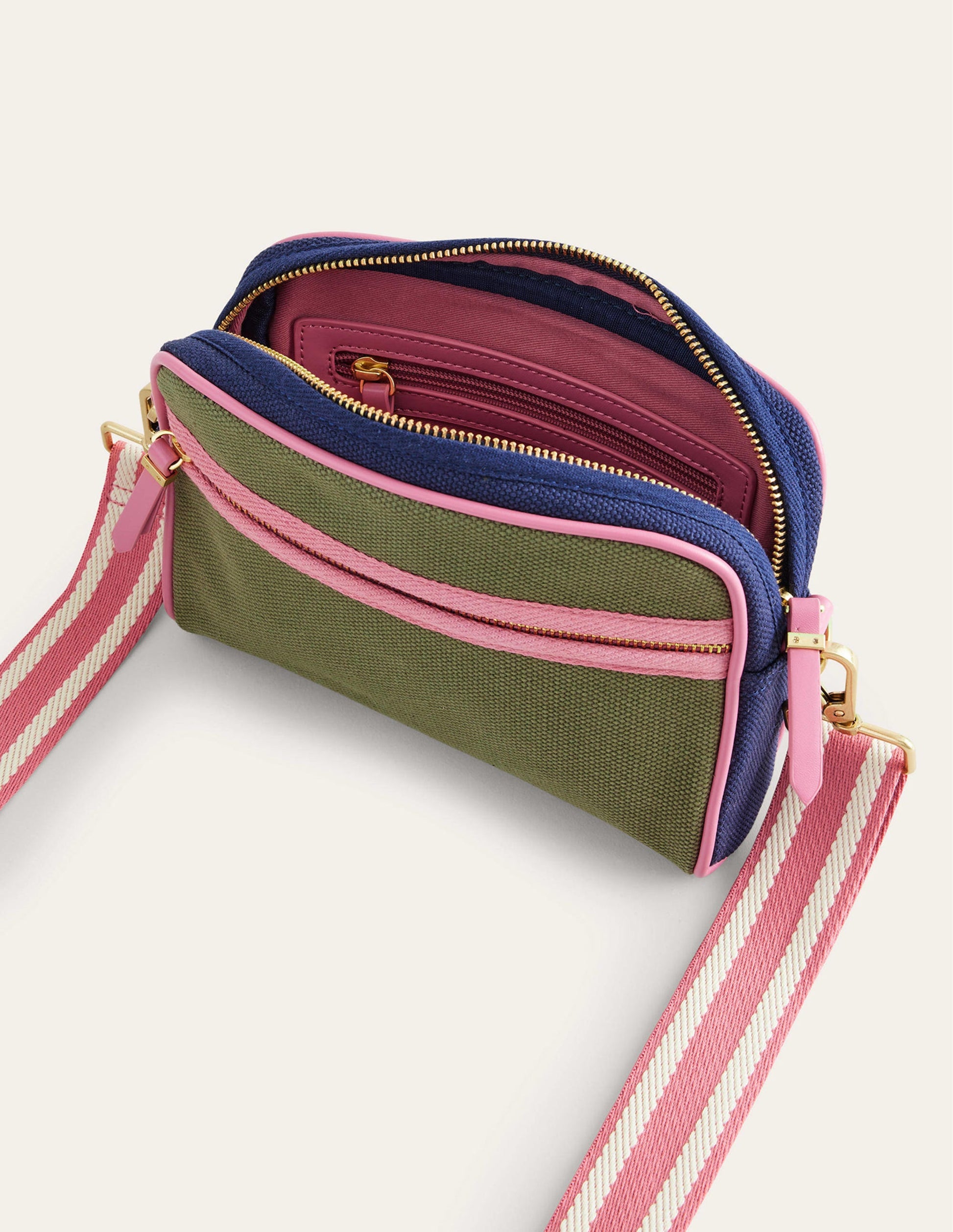 Canvas Cross-Body Bag-Colourblock-3