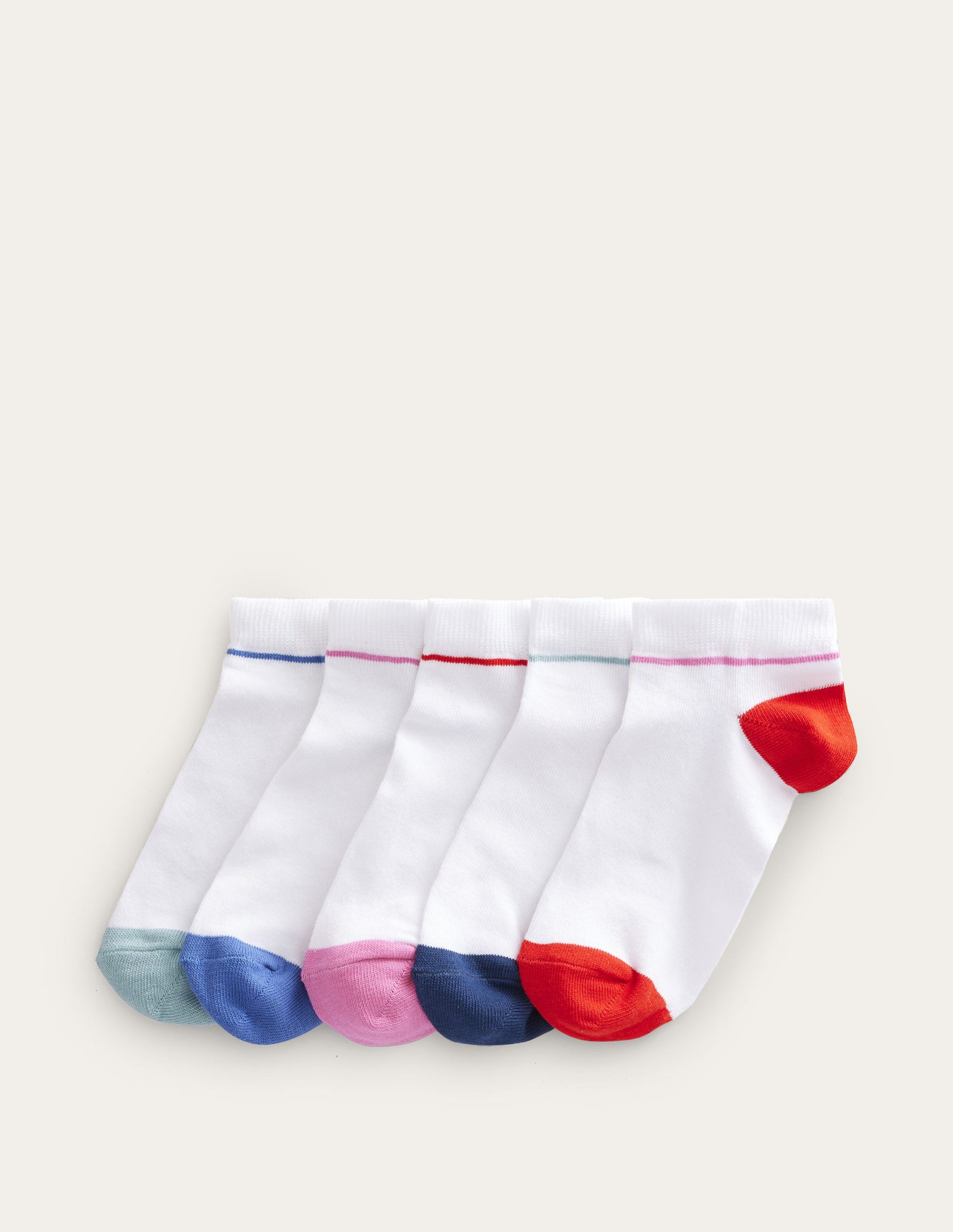 5 Pack Trainer Socks-White, Colourblock-1