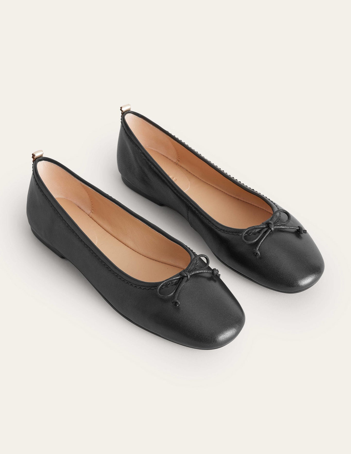 Kitty Flexi Sole Ballet Pumps-Black Leather