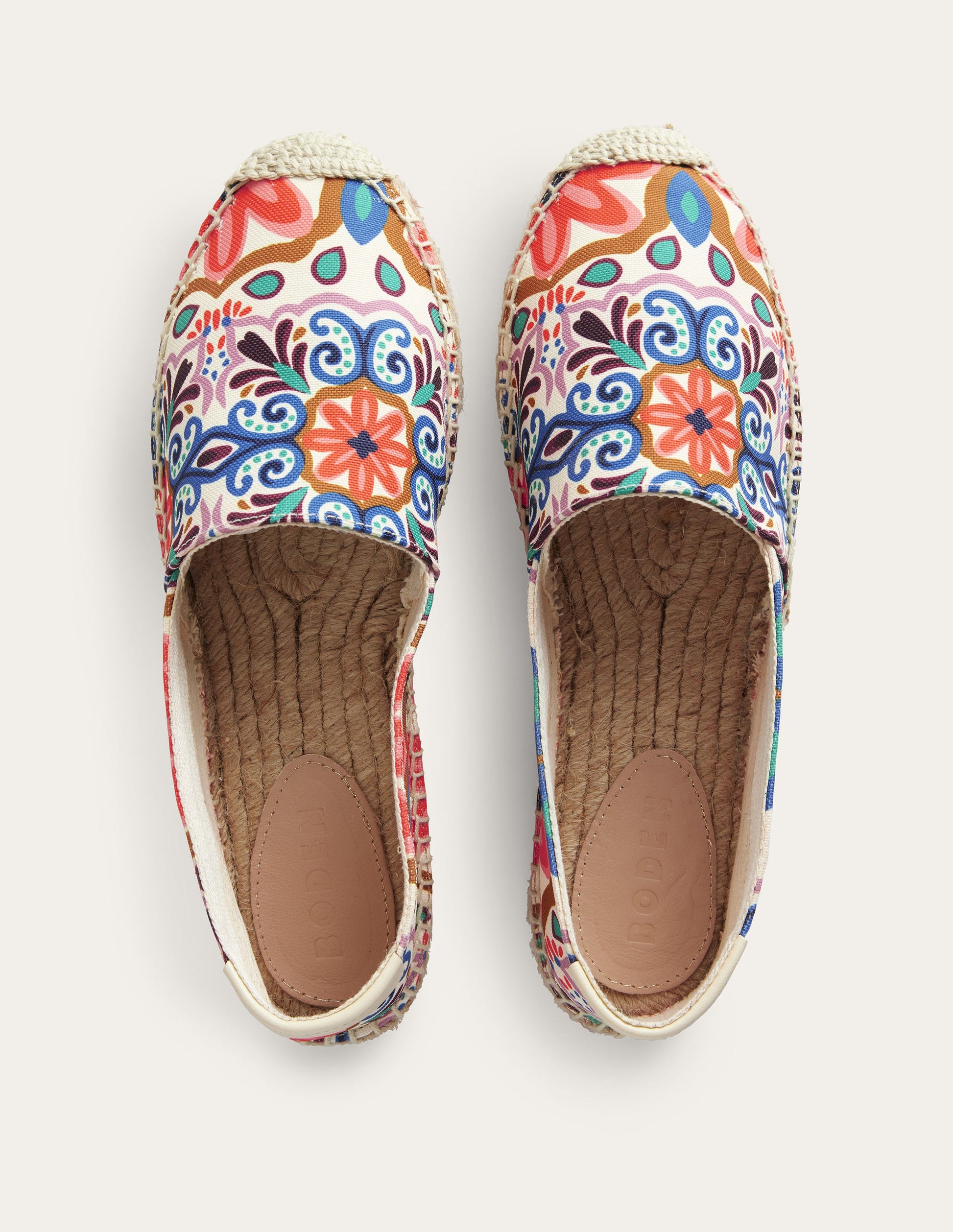 Classic Flat Espadrilles-Ivory, Tapestry-4
