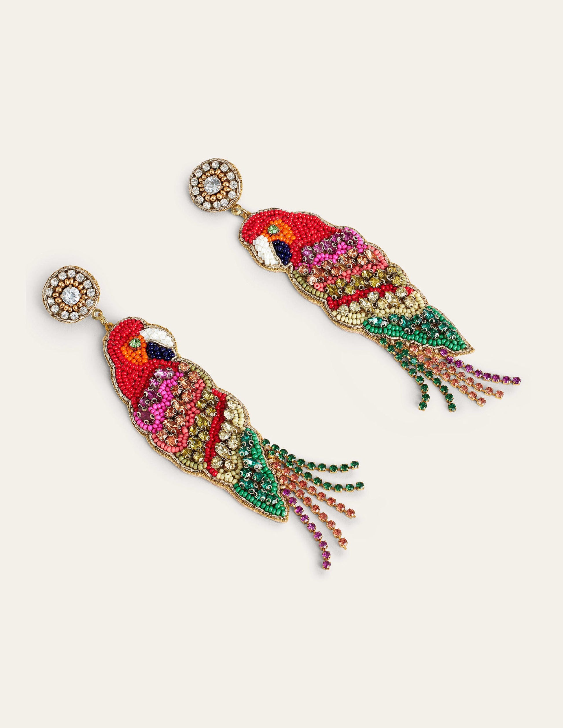 Statement Embellished Earrings-Parrot-1