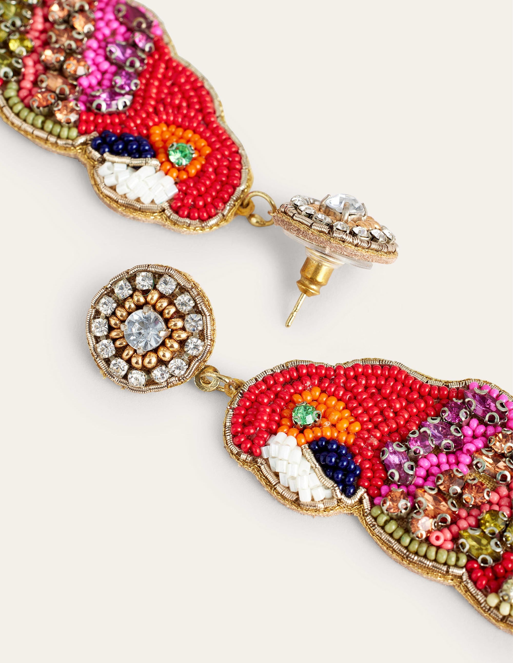 Statement Embellished Earrings-Parrot - Image 2