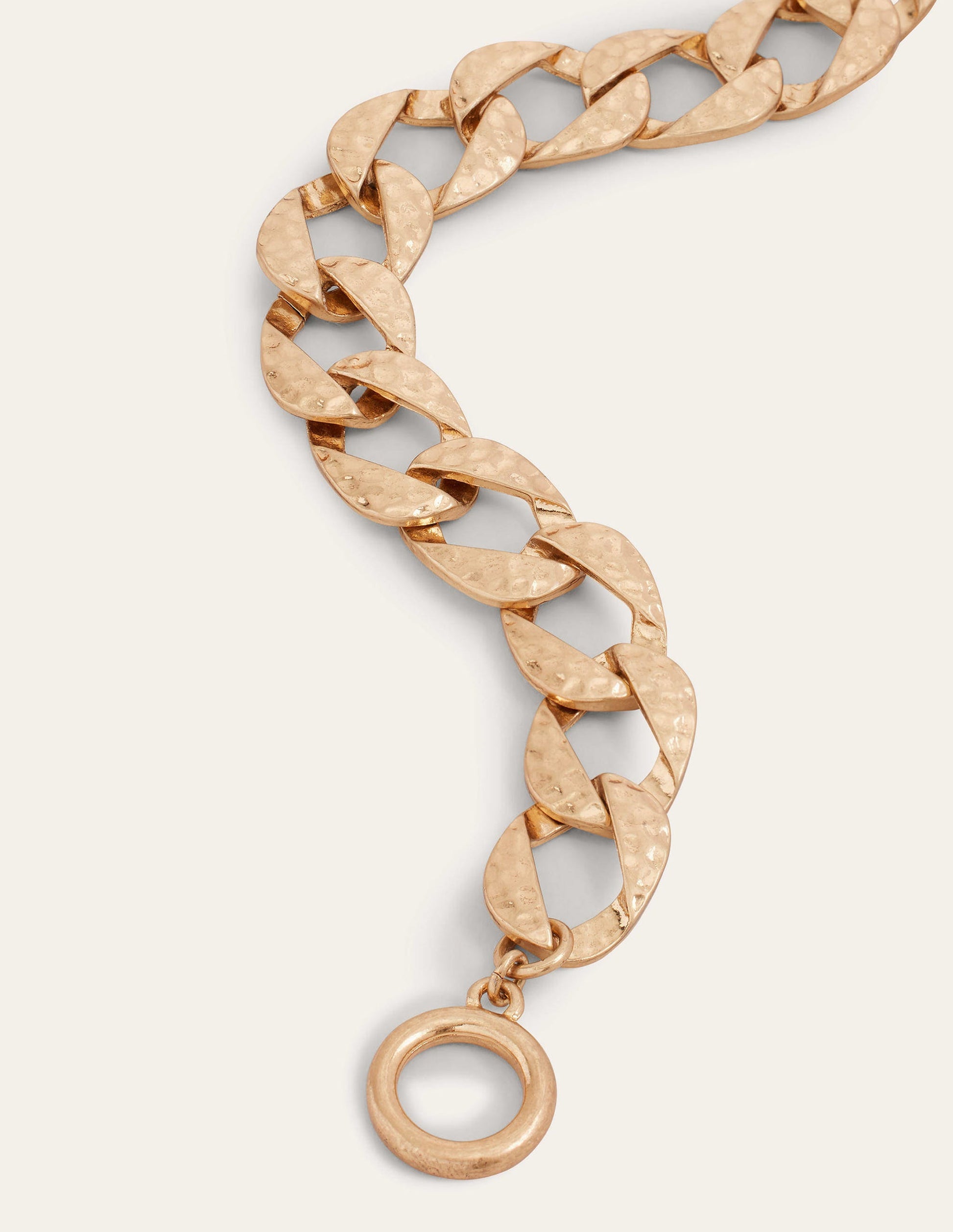 Hammered Flat Chain Bracelet-Gold-2