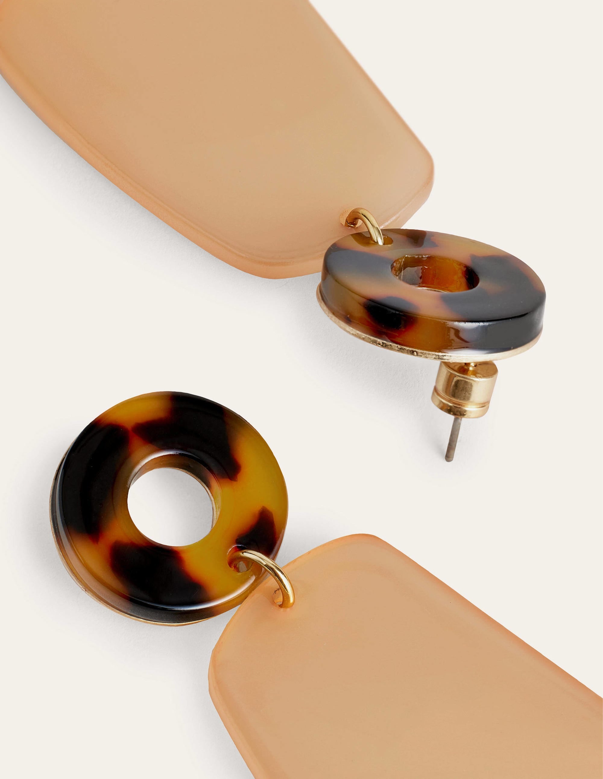 Resin Drop Earrings-Tortoise - Image 2